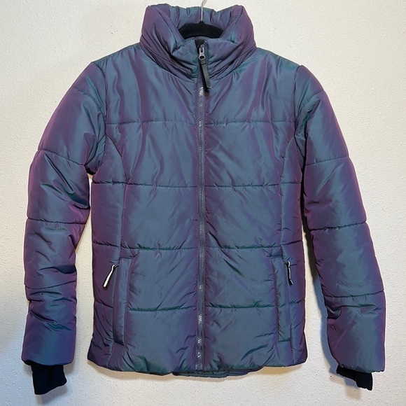 All In Motion Girls Purple Metallic Winter Snow Jacket Size XL 14/16 - Picture 2 of 16